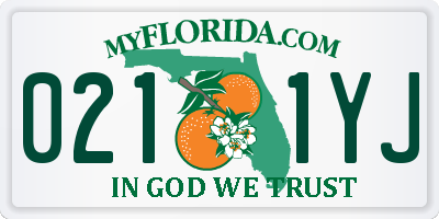 FL license plate 0211YJ