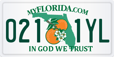 FL license plate 0211YL