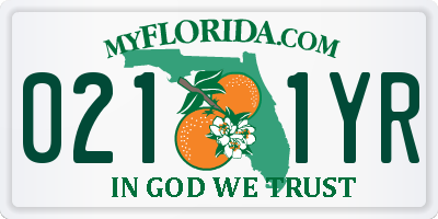 FL license plate 0211YR