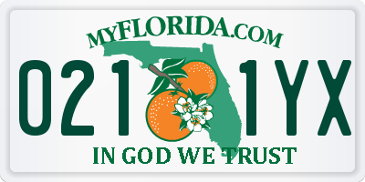 FL license plate 0211YX