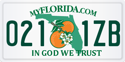 FL license plate 0211ZB