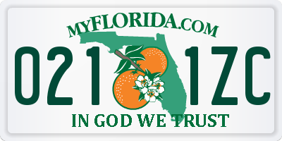 FL license plate 0211ZC