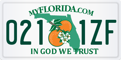 FL license plate 0211ZF