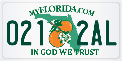 FL license plate 0212AL