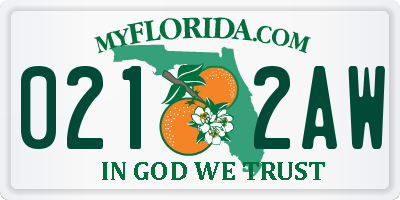 FL license plate 0212AW