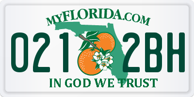 FL license plate 0212BH