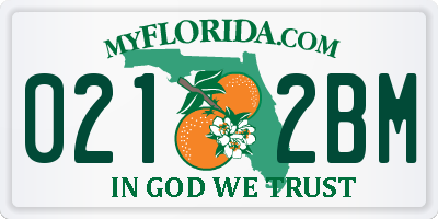 FL license plate 0212BM