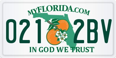 FL license plate 0212BV