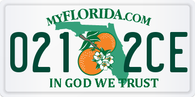 FL license plate 0212CE
