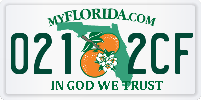 FL license plate 0212CF