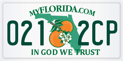 FL license plate 0212CP
