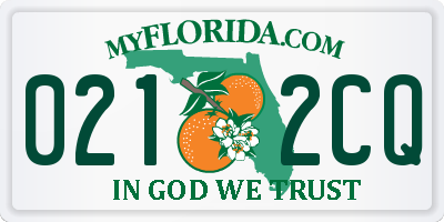 FL license plate 0212CQ