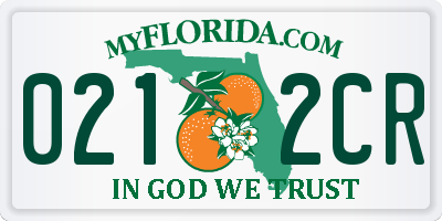 FL license plate 0212CR