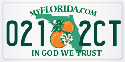 FL license plate 0212CT