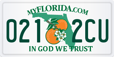 FL license plate 0212CU