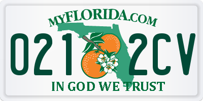 FL license plate 0212CV