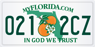 FL license plate 0212CZ