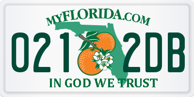 FL license plate 0212DB