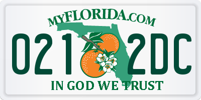 FL license plate 0212DC