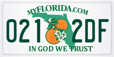 FL license plate 0212DF