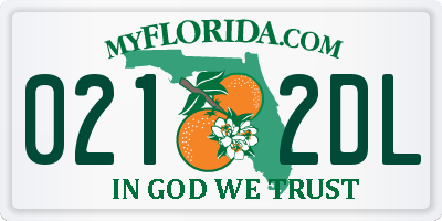 FL license plate 0212DL