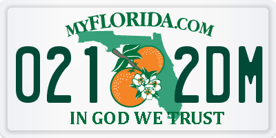 FL license plate 0212DM