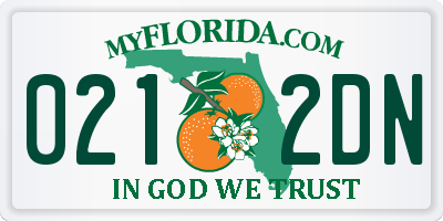 FL license plate 0212DN