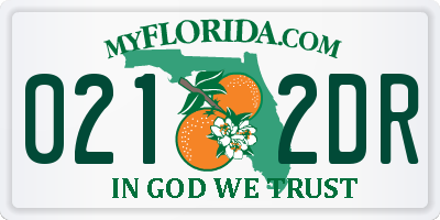 FL license plate 0212DR