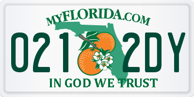 FL license plate 0212DY
