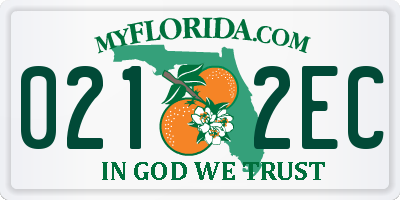 FL license plate 0212EC
