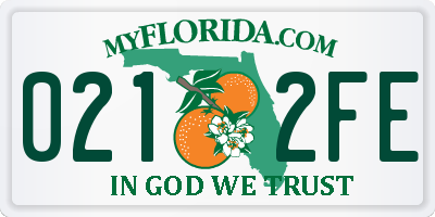 FL license plate 0212FE