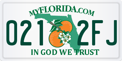 FL license plate 0212FJ
