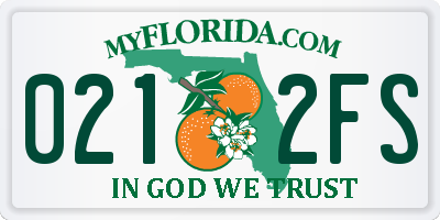 FL license plate 0212FS
