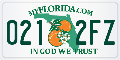 FL license plate 0212FZ