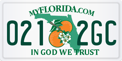 FL license plate 0212GC