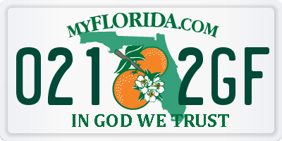 FL license plate 0212GF