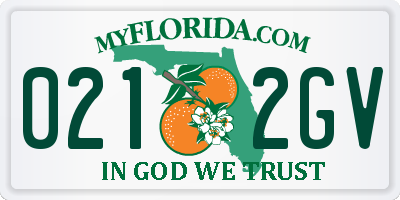 FL license plate 0212GV