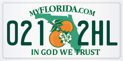 FL license plate 0212HL