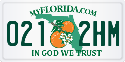 FL license plate 0212HM