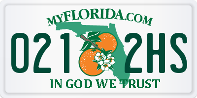 FL license plate 0212HS