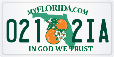 FL license plate 0212IA