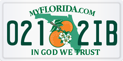 FL license plate 0212IB