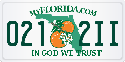 FL license plate 0212II