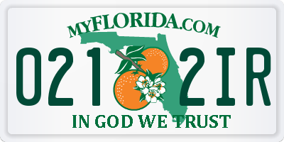 FL license plate 0212IR