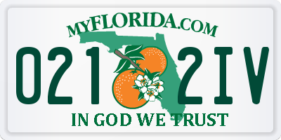 FL license plate 0212IV