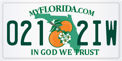 FL license plate 0212IW