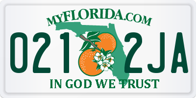 FL license plate 0212JA