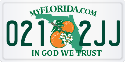 FL license plate 0212JJ