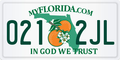 FL license plate 0212JL
