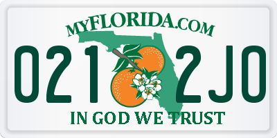 FL license plate 0212JO